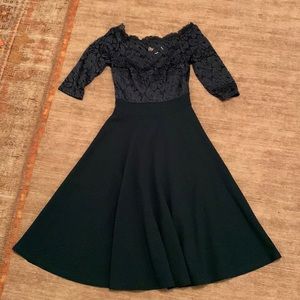 Retro emerald green cocktail dress